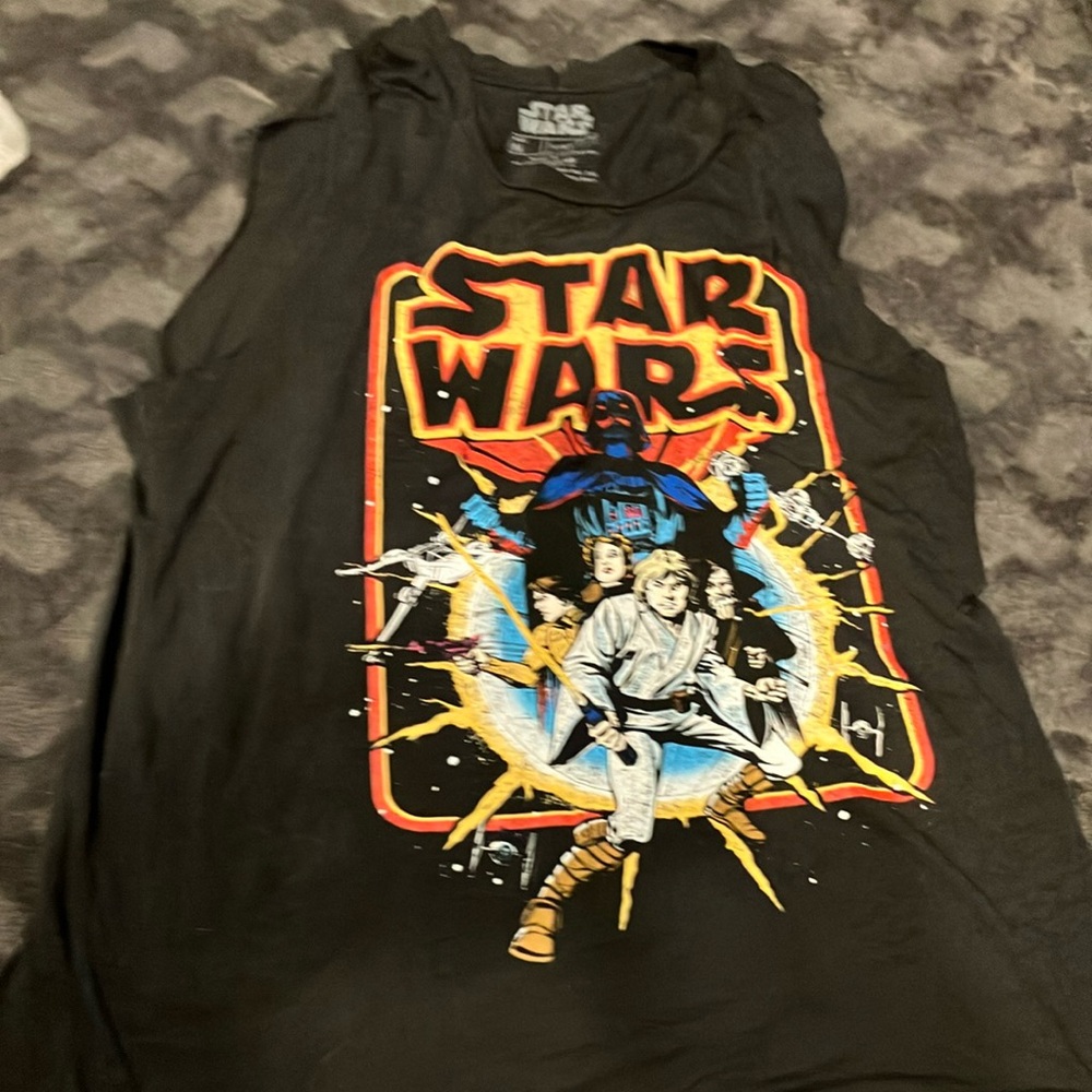 Star Wars Black Tank Top Bold Graphic Design